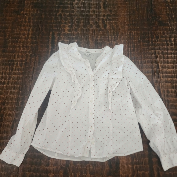 Jcrew Heart Ruffle Button Down - Picture 6 of 7